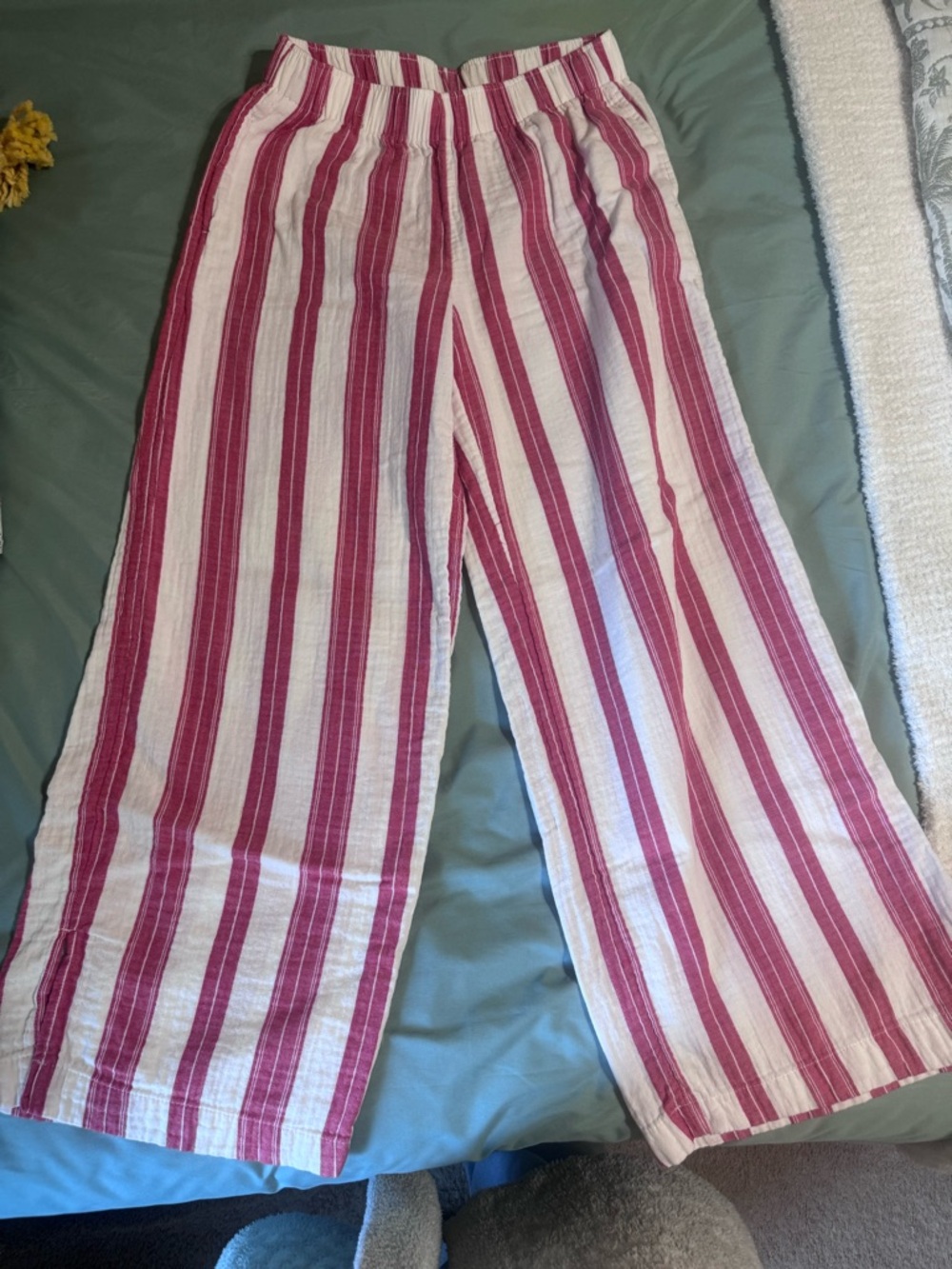 Old Navy Striped Red and White Wide-Leg Pants